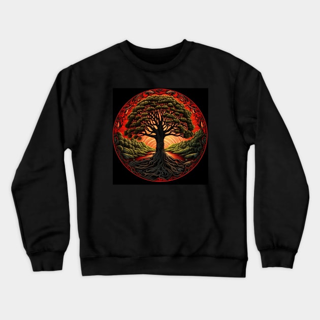 Tree of Life in RYG Crewneck Sweatshirt by Owndigiart